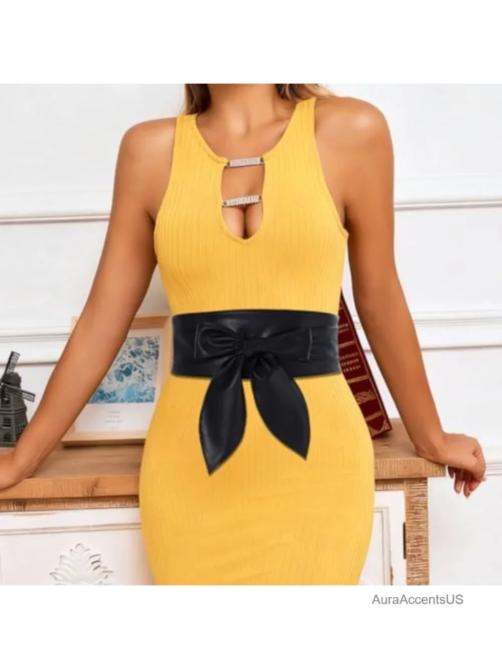 Wide Leather Wrap Obi Belt Fashion Corset Belt for Dresses